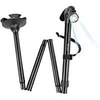 BeGrit Bastón Plegable Dependable Altura Ajustable Ligero Palo Plegable Bastón con Luces incorporadas LED no…